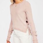 Free People One Medium Pink Waffle Knit Interlaken Waffle Knit Top Photo 0