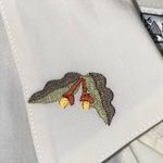 Evan Picone  Vintage Ivory Button Down Blouse with Bird Photo 7