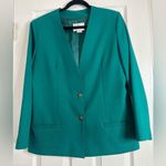 Vintage Collarless Women's Blazer, Size 14 Green Photo 4