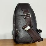 Men's Chest Pack Crossbody Bag PU Leather Handbag Chest Bag Handbag Shoulder Bag Black Photo 1