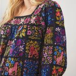 Printfresh Opening Day Patchwork Long Sleeve Blouse Black Photo 2