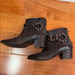 Frye  Women's Black Zoe Ring Short Smooth Full Grain/Snakeskin Boots Size 6.5 Photo 4