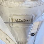 Free People Oxford Dreams Shirt Brown Stitch White Combo Fringe Size Small Photo 7