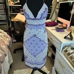 ZARA Floral Halter Dress in Blue and Purple Photo 4