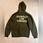 Assholes Live Forever Olive Green Zip up Hoodie Photo 1