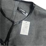 Torrid  Marled Knit Faux Leather Trim Cape Grey, OS New Photo 3