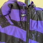Obermeyer Purple Black Striped Popover Ski Pullover Coat with Pockets, Size S Photo 4