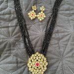 Indian Pakistani bridal wedding jewelry set Black Photo 0