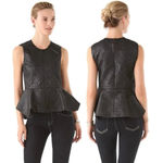 Elizabeth and James Brocade Yumi Peplum Black Tank Top Small NWT Photo 1