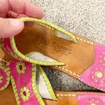 Jack Rogers  Jacks Flat Sandals 8 Fuchsia Pink And Lime Green Womens Preppy Boho Photo 3
