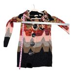 Anthropologie Moth Wool Blend Loop Neck Zigzag Sweater Coat XS Photo 5