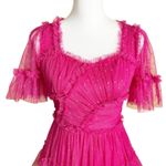 Maxi Dress Size XXS Pink Tulle Whimsical Fairy Princess Prom Formal Star Print Photo 4