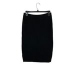 Ann Wi Black Knit Pencil Skirt Vintage Classic Minimalist Stretch Small Photo 2