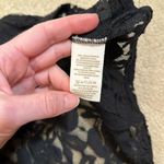 Free People  Black Lace Floral Goth Sheer Netting Unlined Mini Dress Size Medium Photo 7