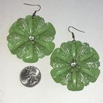 Vintage Green Floral Boho Earrings Photo 1