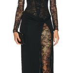 retrofete Saphhira Lace Bustier Maxi Dress Black Womens Size Large Photo 0