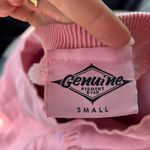 Free People Vintage pastel pink genuine pigment brand oversized crewneck sweatshirt with embroidered logo sz s Photo 3