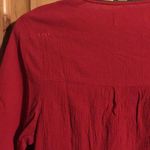 Free People KOR Company Red Embroidered Multi-Color Yoke Style Boho Top EUC XS Anthro  UO Photo 2