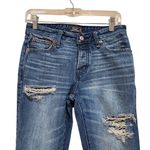 Abercrombie & Fitch Ames Slim Boyfriend Jeans Mid Rise Distressed Blue Size 25 Photo 4