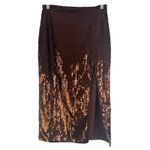 Camila Coelho Ava Crop Top Audrey Skirt Matching Set Sequin Chocolate Brown Sm S Photo 6