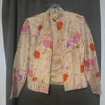Adrianna Papell Adrianna Papell Cream Floral Jacket, Women's Size 6 Jacket, Open Front Blazer Photo 0
