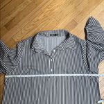 SheIn  Curve Striped Ruffle Hem Shirt Dress Black White 2XL Photo 3