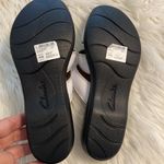 Clarks Collection Women's White Sandals size 9 brand new adjustable stripes Photo 6