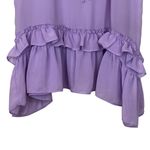 Bar III lavender semi sheer tiered ruffle hem chiffon sleeveless blouse tank M Photo 1