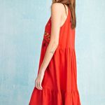 easel  orange Midi Dress with Yellow Accents tassels NWT Photo 4