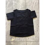 Betabrand  Shirt Womens XS Black Short Sleeve Hi Lo Stretch Top Work Casual Photo 4