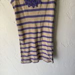 Lei Y2k Tank‎ Top Womens Medium Purple Beige Striped Crochet Racerback Photo 2
