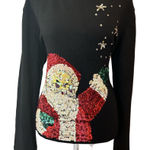 Vintage Santa Clause bling sequins maximalist gaudy kitschy Christmas top XLP Red Size undefined Photo 0