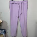 Loft Marisa Slim Tie Waist Ankle Pant Dress Pants Lavender Size 12 Photo 3