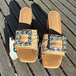 A New Day Nwt Size 9 Women's Kathleen Raffia Buckle Block Heels -  wedding summer Photo 0