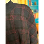 Theory Women's Plaid Poncho Size S Black Red Photo 1