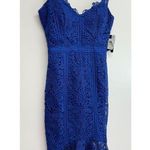Guess  Dress Size 4 Blue Lace Strappy V Neck‎ Sleeveless NEW Photo 3