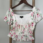 Majorelle  Floral Blouse in White and Pink Photo 0