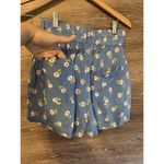 Place Nationale Shorts Blue Floral Smocked Linen Size 1 Photo 2
