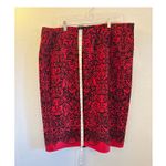 Melissa Paige  Women’s Plus 2X Skirt Red Black Brocade Pencil Stretch Photo 1