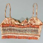 Cider Orange Paisley Bohemian Tank Crop Top Shirt Tee Blouse Size M 🌻 Photo 2