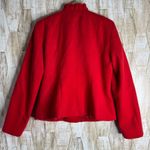 Spense Blazer Suit Coat Pleated RUFFLE Floral ROSETTE RED Felt Jacket Size L Size L Photo 4