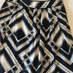 Talbots  A-Line Skirt Size 2 NWT Navy Blue White Geometric Print Full Skirt Class Photo 4