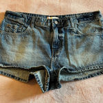 BDG blue denim high waisted short shorts zipper fly lightly distressed size 31 Photo 0