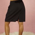 BCBGMAXAZRIA Black Satin Waistband Wool High Rise Pleated Skirt Size 4 Photo 4