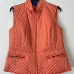 JH Collectibles Women's Quilted Vest Full Zip‎ Sleeveless Coral Large Orange Photo 0