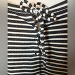 Talbots NWT T by Black White Stripe Lace Up Back Dress Womens Size S 3/4 Sleeve Photo 3