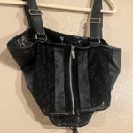 Maniére de Voir vegan leather and lace corset top size us 12 Black Photo 3