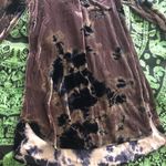 VELVET TIE DYE SHIRT DRESS EUC taupe navy blue size small silk viscose velour Photo 4