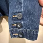 New York Company Womens Blue Denim Jean Blazer Jacket SZ 18 Button Front Pockets Photo 3