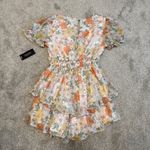 Blush XL ruffle floral faux wrap romper front tie D4 2381 Photo 6